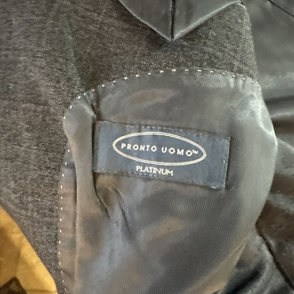 Pronto Uomo Platinum Sz 50R Gray Windowpane Plaid Wool Blazer Jacket Sport Coat‎ - Picture 6 of 12